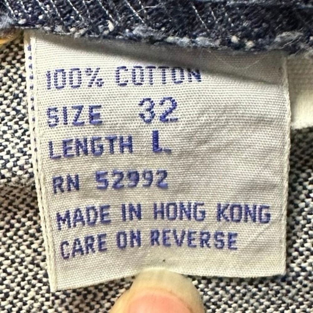 Vintage Jordache J9 Jeans Size 32L *27x26.5 Dark Wash Straight Leg Raw Hem 80s - Picture 17 of 17